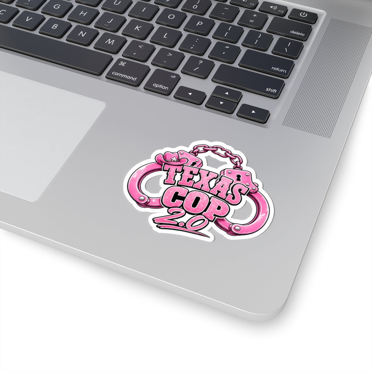 Texas Cop 2.0 Pink Handcuff Sticker — Kiss-Cut Vinyl Decal for Laptops, Water Bottles & Gear