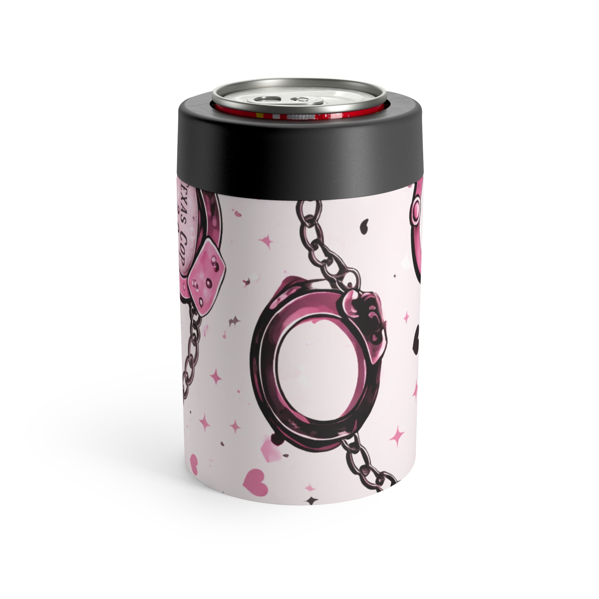 Pink Handcuffs Can Cooler – "Kiss Cop 2.0" Slim Can Holder
